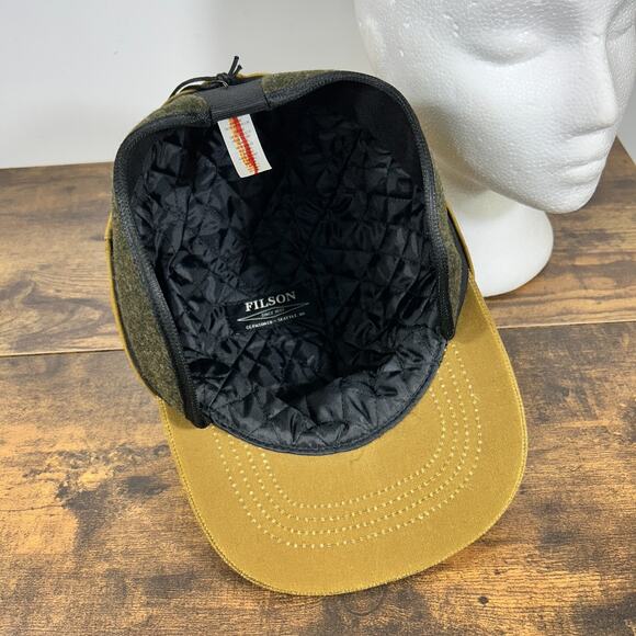 FILSON INSULATED TIN CLOTH CAP DARK TAN L USA Made - Picture 10 of 15